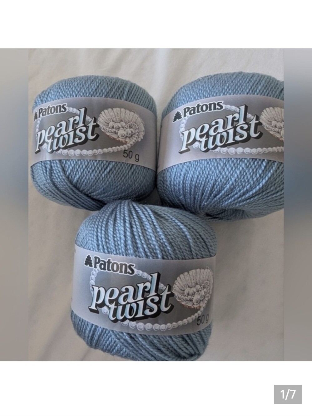 Patons Pearl Twist Vintage Yarn 3 x 50 g, Seafoam Green/Blue